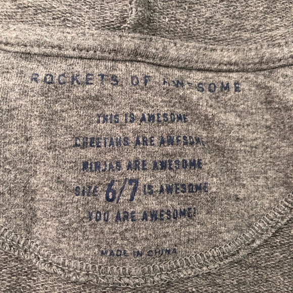 Rockets of Awesome grey lightening zip up hoodie - Picture 4 of 5